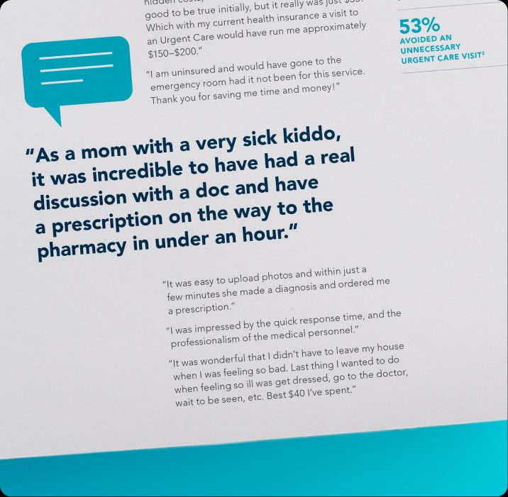 Patient testimonial page