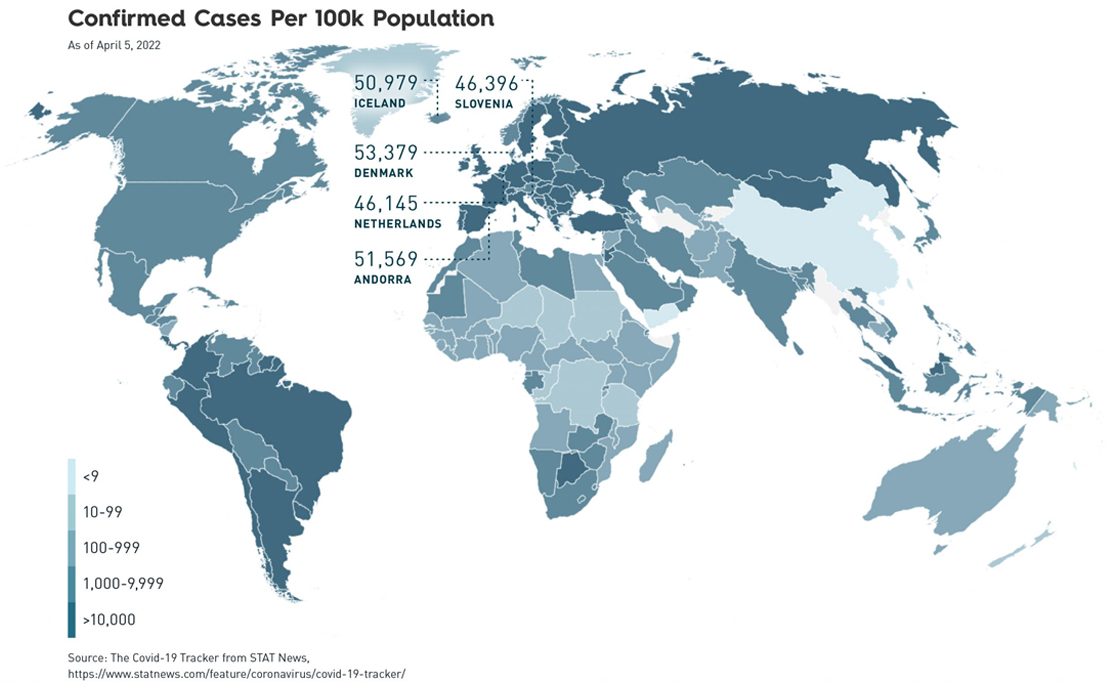 Global spread map from the hub