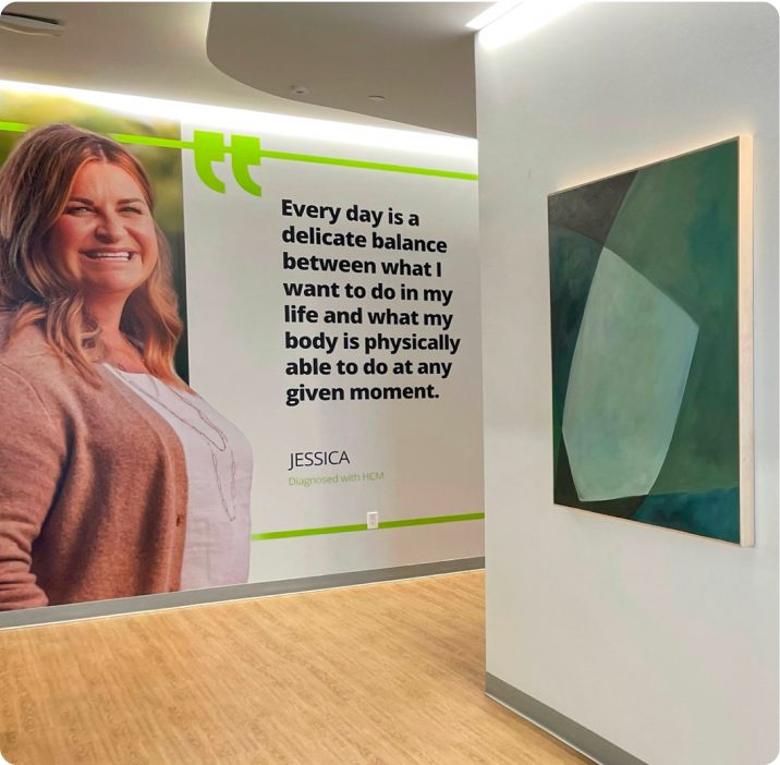 Environmental graphics installed in the building