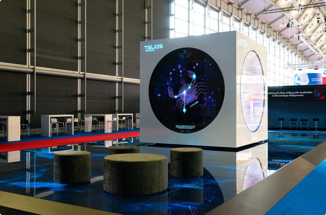 The Poiesis cube installation on the congress floor
