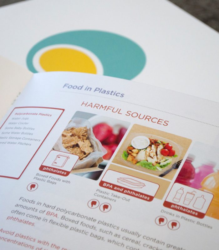A printed educational module spread