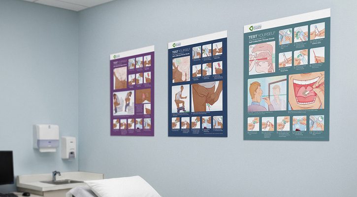 The instructional posters in a clinic setting