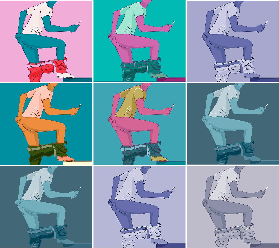 Colour palette tests across the three testing types