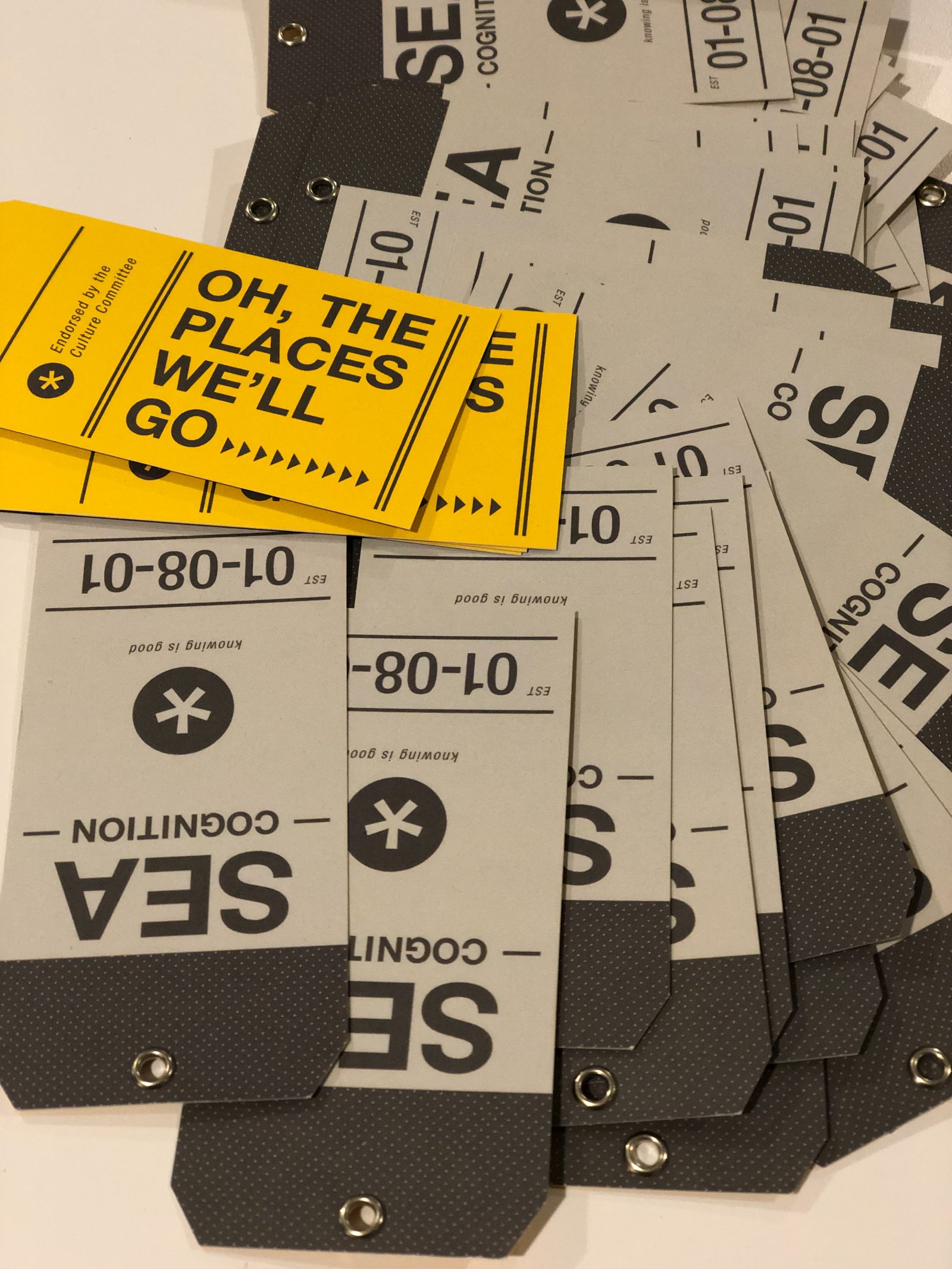 Printed studio event tickets